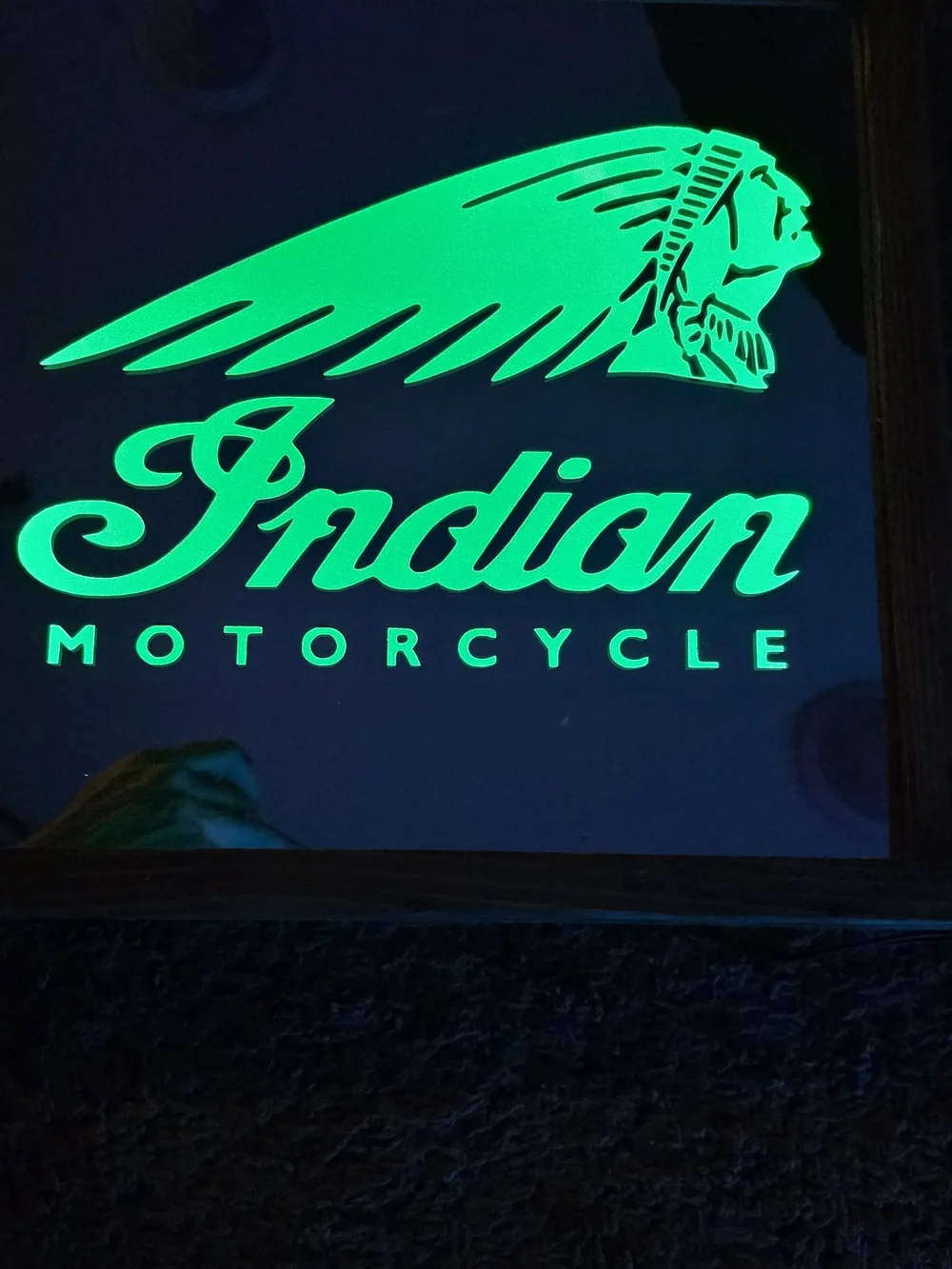 Indian Motorcycle LED Sign - Blue Logo